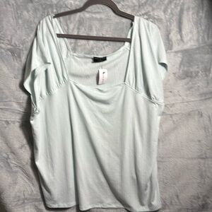 Lane Bryant shirt‎ NWT top women’s plus size 26/28 square neck top light green